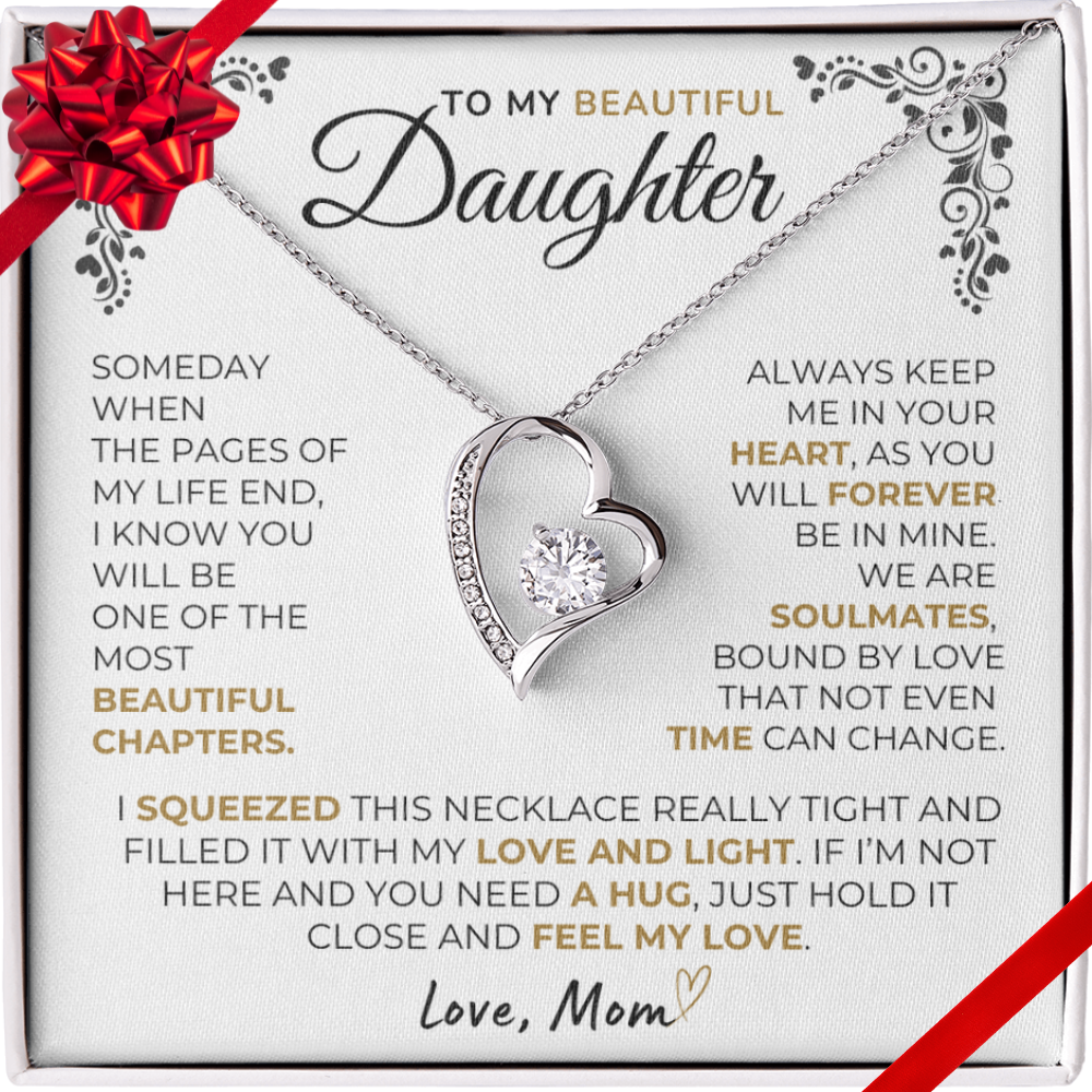 Hold it close and feel my love - Necklace for Daughter from Mom