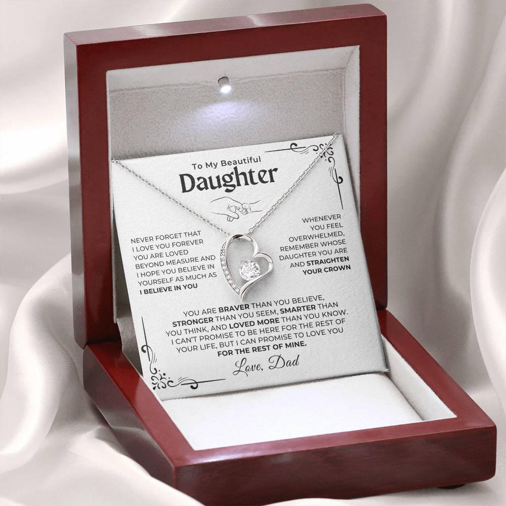 To My Beautiful Daughter -  Love You Forever Necklace