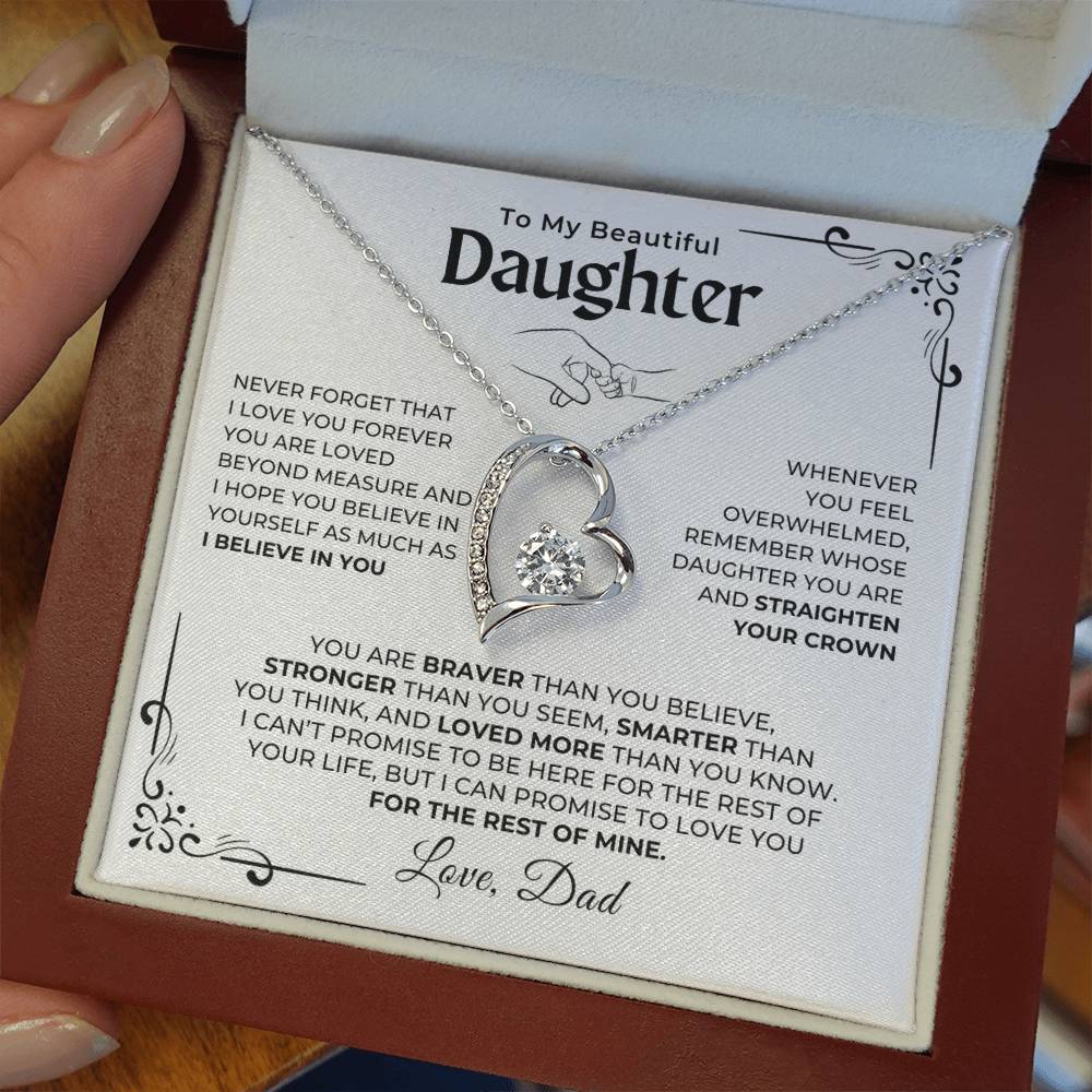 To My Beautiful Daughter -  Love You Forever Necklace
