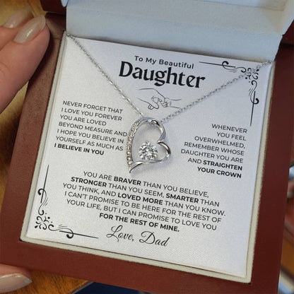 To My Beautiful Daughter -  Love You Forever Necklace