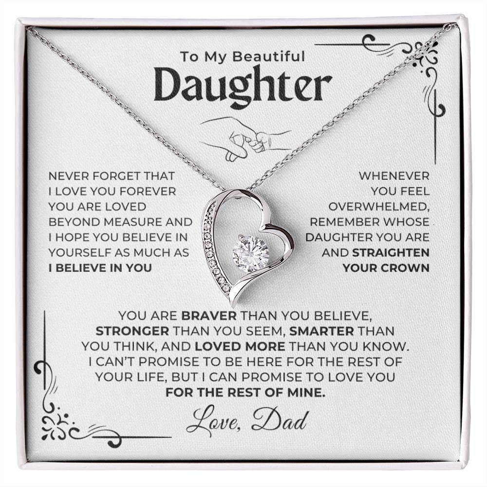 To My Beautiful Daughter -  Love You Forever Necklace