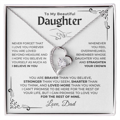 To My Beautiful Daughter -  Love You Forever Necklace