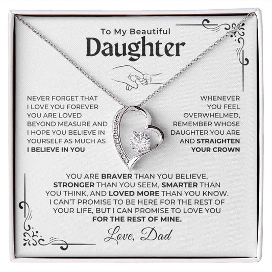 To My Beautiful Daughter -  Love You Forever Necklace