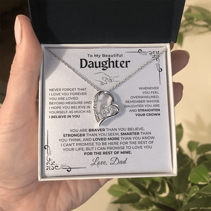 To My Beautiful Daughter -  Love You Forever Necklace