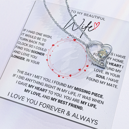 (Almost Sold Out) The day I met you, I found my missing piece  - Necklace For Wife