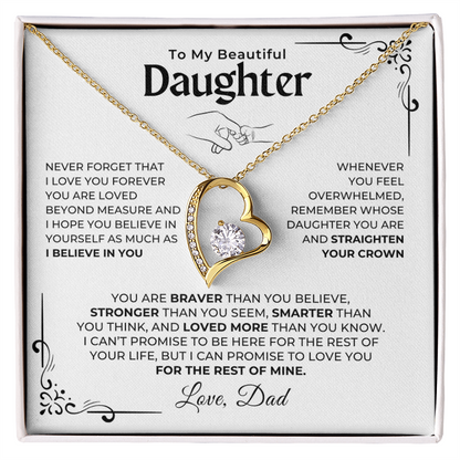To My Beautiful Daughter -  Love You Forever Necklace