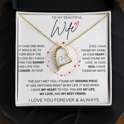 (Almost Sold Out) The day I met you, I found my missing piece  - Necklace For Wife