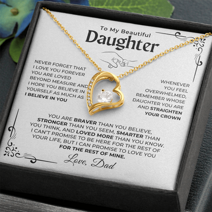 To My Beautiful Daughter -  Love You Forever Necklace
